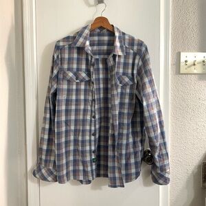 STIO long sleeve button up plaid shirt